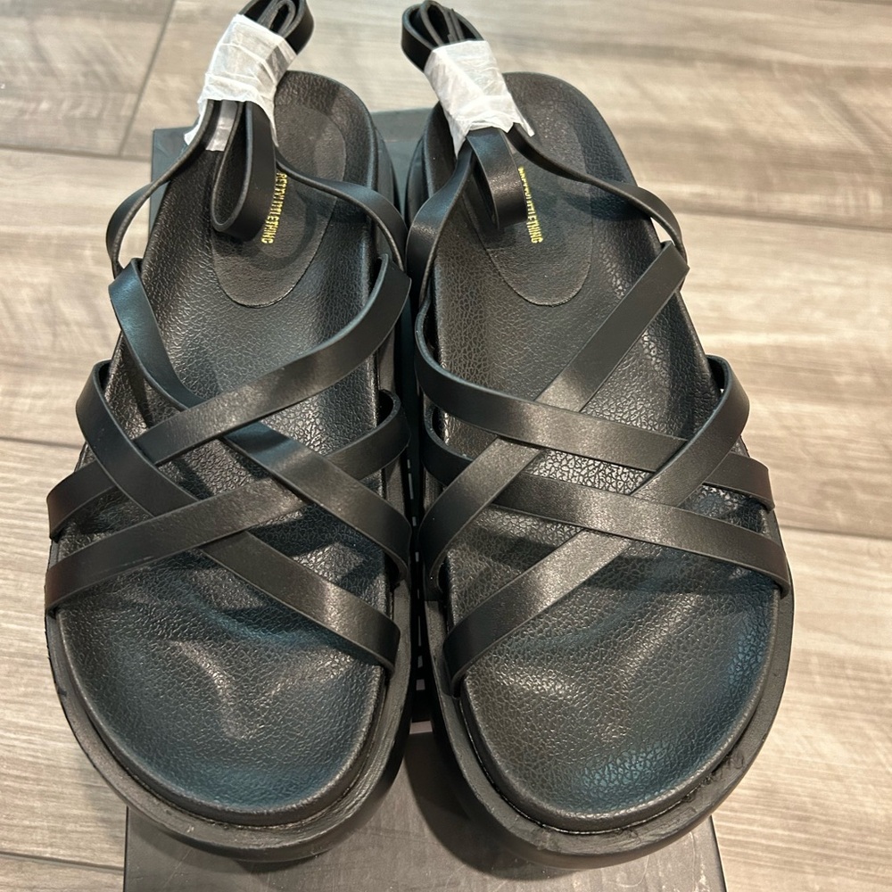 SOLD PrettyLittleThing Black Strappy Sandals